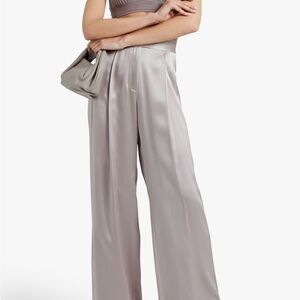 Michelle mason silk pants silver